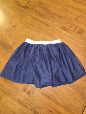 Cat & Jack Navy Tulle Skirt with Silver Waistband 4T